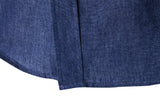 AIDASE  -  Spring and Autumn Men's Casual Shirt Pocket Leather Slim-fit Long Sleeve Denim Shirt aidase-shop