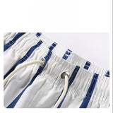 AIDASE  -  Men's Striped Quick-Dry Beach Shorts Summer Casual Drawstring Swim Trunks Breathable Loose Sports Shorts Swimming & Daily Wear aidase-shop