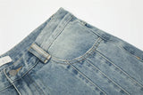 AIDASE  -  New Men's Vintage Washed Side Stripe Jeans Y2K Streetwear Patchwork Design Baggy Denim Pants Casual Punk Straight Jean aidase-shop