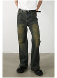 AIDASE  -  Washed To Make Old Loose Micro-flared Jeans, Men's Four Seasons New Fashion Straight Wide-leg Pants, Casual Floor-length Jeans aidase-shop