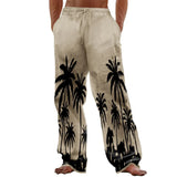 AIDASE  -  autumn and winter Hawaii beach men's printed casual cotton and linen loose trousers aidase-shop