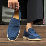 AIDASE  -  Spring Fashion Men's Frosted Leather Comfortable Anti Slip Bean Shoes New Summer Men Pointed Breathable Casual Business Loafers aidase-shop