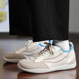 AIDASE  -  Blue Beige Wide Toe Shoes Sneakers Casual Retro Shoes for Men Board Training Men Wide Toe Non Slip Lace Up Casual Sneaker aidase-shop