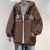 AIDASE  -  American Streetwear Letter Printed Zip Up Hoodies Men's New Hip Hop Long Sleeve Hoody Sweatshirts Oversized Y2K Tracksuit aidase-shop