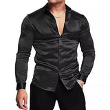AIDASE  -  Glossy Long Sleeve Men's Shirt 70s Disco Style Casual Autumn Wear Comfortable Chinese Brand Fashionable Top for Men aidase-shop