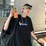 AIDASE  -  Fashion O-Neck Loose All-match Printed Letter T-Shirts Men Clothing Summer New Oversized Casual Tops England Tee Shirt aidase-shop