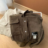 Aidase Japanese Fashion Trend Corduroy Shirt Men's American Retro Autumn Trend Handsome Work Jacket Loose Casual Shirt Freshing Chic aidase-shop