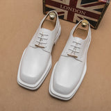 58.1Aidase New Men Square Toe Patent Black White Leather Loafers Male Platform Dress Shoes Vintage Chunky Heel Party Shoes Men Formal Shoes aidase-shop