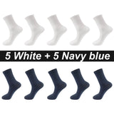AIDASE  -  10Pairs Men Socks Organic Cotton Breathable Black White Business Socks Casual Spring Summer for Male Plus Size EUR38-48 aidase-shop