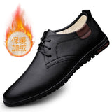 55.42Aidase New Men Casual Leather Shoes Fashion Brand Classic Men  Leather Shoes Brown/Black Hot Sale Breathable Business Lace-Up Men Shoes aidase-shop