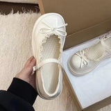 AIDASE  -  Women's Spring Sweet Elegant Lace Trim Mary Janes Buckle Strap Platform Loafers Cute Dress Shoes for Skirt aidase-shop