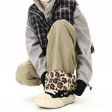 AIDASE  -  Winter Leopard Print Cotton-padded Trousers Men's Lambskin Ski Pants Casual Straight Thick Warm Wide Leg Windproof Long Pants aidase-shop