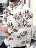 AIDASE  -  Daily Leisure Mens Long Sleeve Slim Shirts Spring Autumn Casual Buttoned Turn-down Collar Shirt Men Stylish Pattern Print Shirt aidase-shop