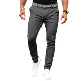 AIDASE  -  Men's Solid Color Skinny Pocket Zipper Business Casual Slim-Fit Pants aidase-shop