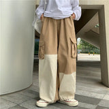 Aidase Elegant Fashion Harajuku Slim Fit Ropa Hombre Loose Sport All Match Casual Pants Solid Pockets Patchwork Straight Leg Pants