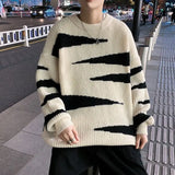 Aidase Sweater Couple Striped New Loose Outer Knitted Sweater Trend Korean Version Fashion Sweater aidase-shop