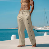 Aidase Cotton Linen Casual Pants For Men Fashion Side Multiple Buttons Loose Straight Trousers Spring Summer Pantalones aidase-shop