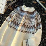 AIDASE  -  New Casual Mens Knitting Sweater Autumn Winter Daily Leisure Mens Knitted Jumper Tops Men Vintage Geometric Jacquard Sweaters aidase-shop