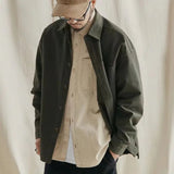 AIDASE  -  Hong Kong Tooling Shirt Autumn Shirt Coats Men's Loose Casual Cotton Cargo Shirts Fat Man Plus Size Japanese Retro Streetwear aidase-shop