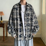 AIDASE  -  Plaid Long-sleeved Shirt Men's Tie-dye Design Jacket aidase-shop