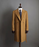 Aidase Men Overcoat Light Tan Men Suit Coat Winter Blend Double Breasted One Button Woolen Blend Wedding Business Daily Tailored aidase-shop