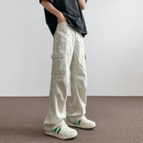 AIDASE  -  American High Street Spring Trendy Loose Casual Work Pants for Men Straight Leg Clean Fit Long Trousers Street Sle aidase-shop