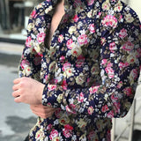 AIDASE  -  Men's Fashionable All-Match Long-Sleeved Shirt Printed Casual Flower Shirt aidase-shop