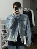 Aidase Fashion Male Jean Coats Casual Slim Blue Autumn Men's Denim Jacket Short Wide Sleeves Rock Winter  In Lowest Price Lxury G aidase-shop