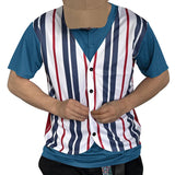 AIDASE  -  Summer Men's Casual Vertical Striped Fake Two-Piece Slim-Fit V-Neck Button T-Shirt aidase-shop