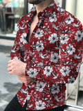 AIDASE  -  Men's Fashionable All-Match Long-Sleeved Shirt Printed Casual Flower Shirt aidase-shop