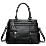 AIDASE  -  Urban Simple Style Large Capacity Soft Leather Handbag Commuter Single Shoulder Crossbody Bag Quality Feel Tote Bag aidase-shop