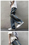 AIDASE  -  Retro Jeans Men's Versatile Loose Trendy Brand Handsome Striped Straight Pants aidase-shop