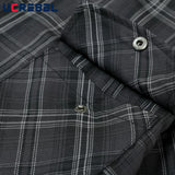 Aidase Letter Embroidery Loose Safari Short Sleeve Shirt Mens Summer Streetwear Lapel Casual Plaid Shirt Men