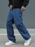 AIDASE  -  Men's Wide Leg Baggy Jeans Korean Straight Loose Y2K Denim Trousers Streetwear Cotton Washed Elastic Waist Casual Man Pants aidase-shop