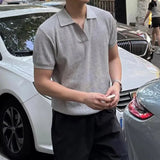 AIDASE  -  Stylish Men's Slim Knit Polo Shirts 2025 Summer New Casual Textured Ribbed Polo Shirt For Mens Streetwear Vintage Polo T-shirts aidase-shop