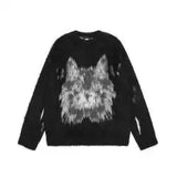 Aidase Fluffy Sweaters Men Loose Spring Autumn Outdoor All-match Korean Style Classic Normcore Prevalent O-neck Print Stylish Hip Hop aidase-shop