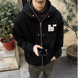 44.69Aidase Korean High Street Hooded Sweatshirt for Men Spring and Autumn New Y2K Trendy Loose Retro Zipper Cardigan Jacket for Men aidase-shop