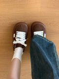 AIDASE  -  Woman Casual Sneakers Spring Fashion Round Toe Lace Up Platform Height Increase Flat Shoes Outdoor Trendy Versatile Chunky Flats aidase-shop