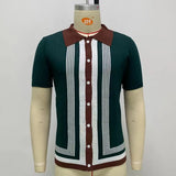 Aidase Summer Striped Sweater Men Newest Knit Poloshirt Business Casual Cardigan Tees Streetwear Tshirt Top Ice Silk Fabric Polo Blouse