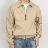 AIDASE  -  Classic Khaki Spring Autumn New Arrival Thin Zipper Workwear Jacket Washed Collar Zipper Leisure Polyester Fabric Coat for Men aidase-shop