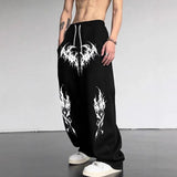 AIDASE  -  Men's Gothic Tribal Print Wide Leg Sweatpants - Loose Hip Hop Streetwear Trousers Elastic Waist Casual Pants aidase-shop