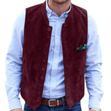 Men's Deerskin Velvet 10-button Suit Vest Best Man Wedding Clothing Jacket Victorian Style Steampunk Casual Business Vest aidase-shop
