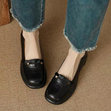 AIDASE  -  New Women Mary Jane Shoes Retro Round Toe Thick Platform Slip On Soft Leather Casual Loafers Comfort Flat Pumps aidase-shop