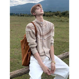 AIDASE  -  American Fair Isle Knitted irt Men Women Autumn Outerwear Lazy Loose Sle Sweater Cardigan Casual Wear Nylon Polyester aidase-shop