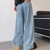 AIDASE  -  Hong Kong Style Wide-leg Jeans for Men in Spring Autumn New Style Loose-fitting Trendy Pants aidase-shop