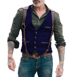 Aidase Herringbone Men's Vests Men Brown Waistcoat Vest Man Steampunk Jacket Striped Tweed V-neck Slim Fit Gilet Wedding Clothing aidase-shop