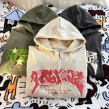 AIDASE  -  American Style Zipper Hoodie Couple Autumn Winter Jacket High Street Versatile New Trendy Brand Retro Street Loose Hoodie aidase-shop