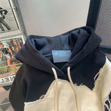 Aidase Sweatshirt for Men Black Hooded Male Clothes Hip Hop Splicing Hoodies Sweat Shirt Emo Welcome Deal Novelty and Cheap Autumn S aidase-shop