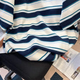 25.29Aidase Hip Hop Street Men and Women Trendy Personality Stripe Round Neck Short Sleeve Couple Summer Loose Casual T-shirt Y2K harajuku aidase-shop