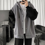 AIDASE  -  Hong Kong Wind Leisure Cardigan Coat Men Autumn New Korean Version of The Trend Splicing Loose Hoodie Lovers
